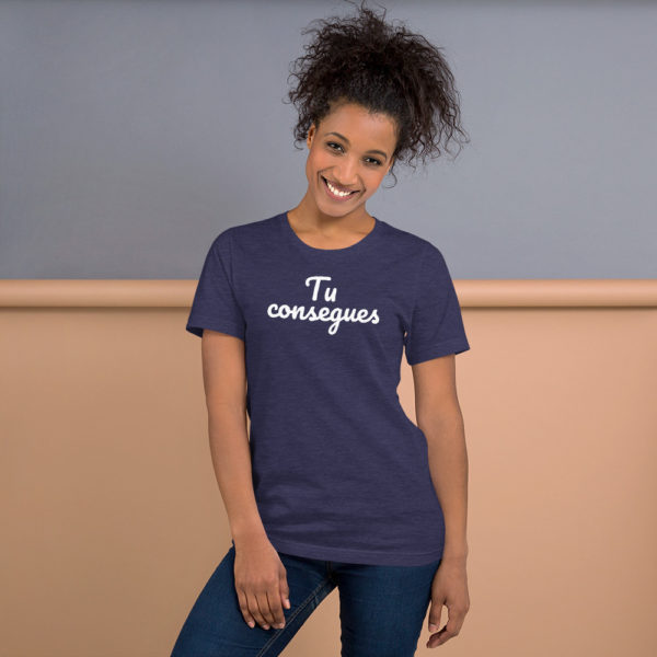 Camiseta unissex com mangas curtas- "Tu consegues!"